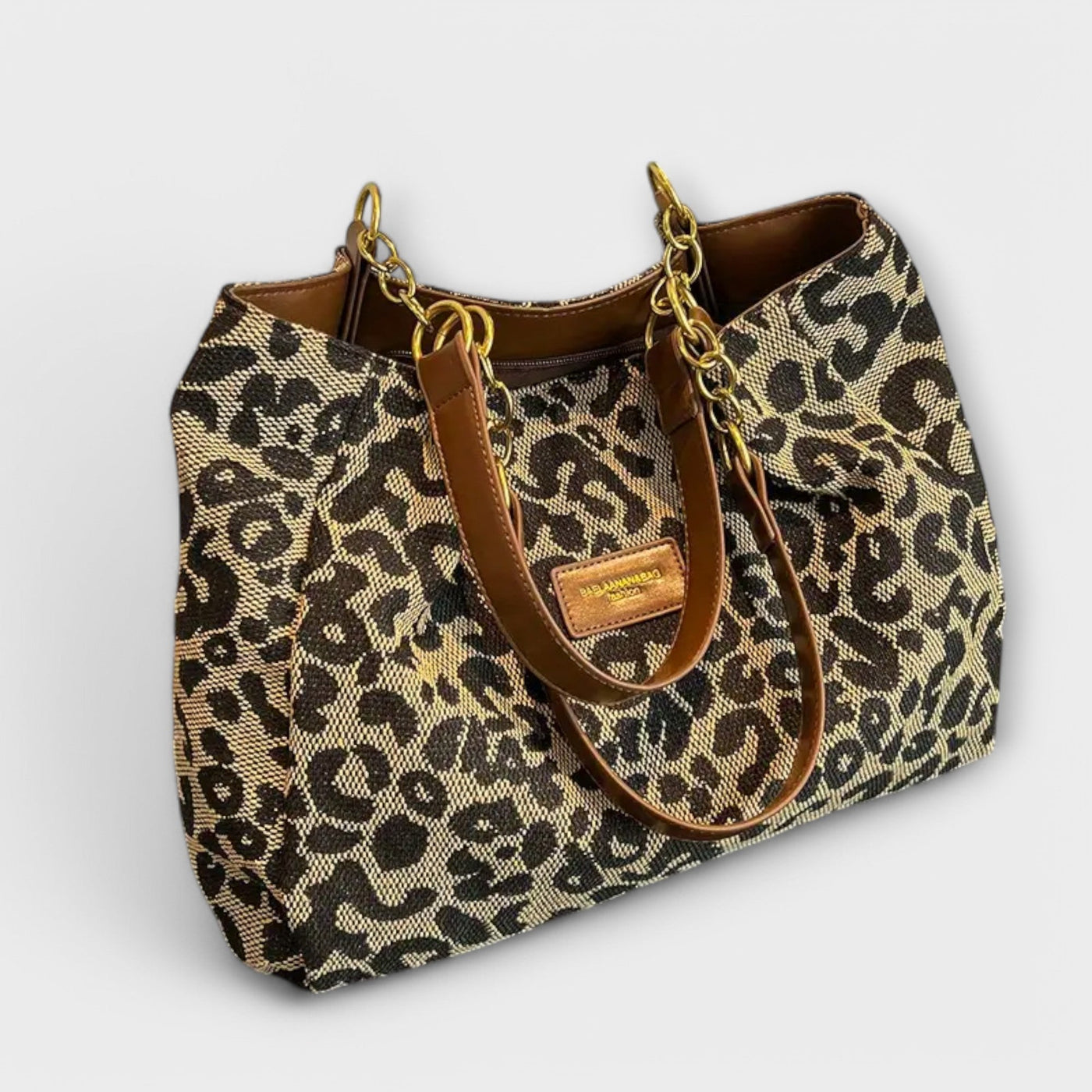 Monika. - Leopardí plátenná taška