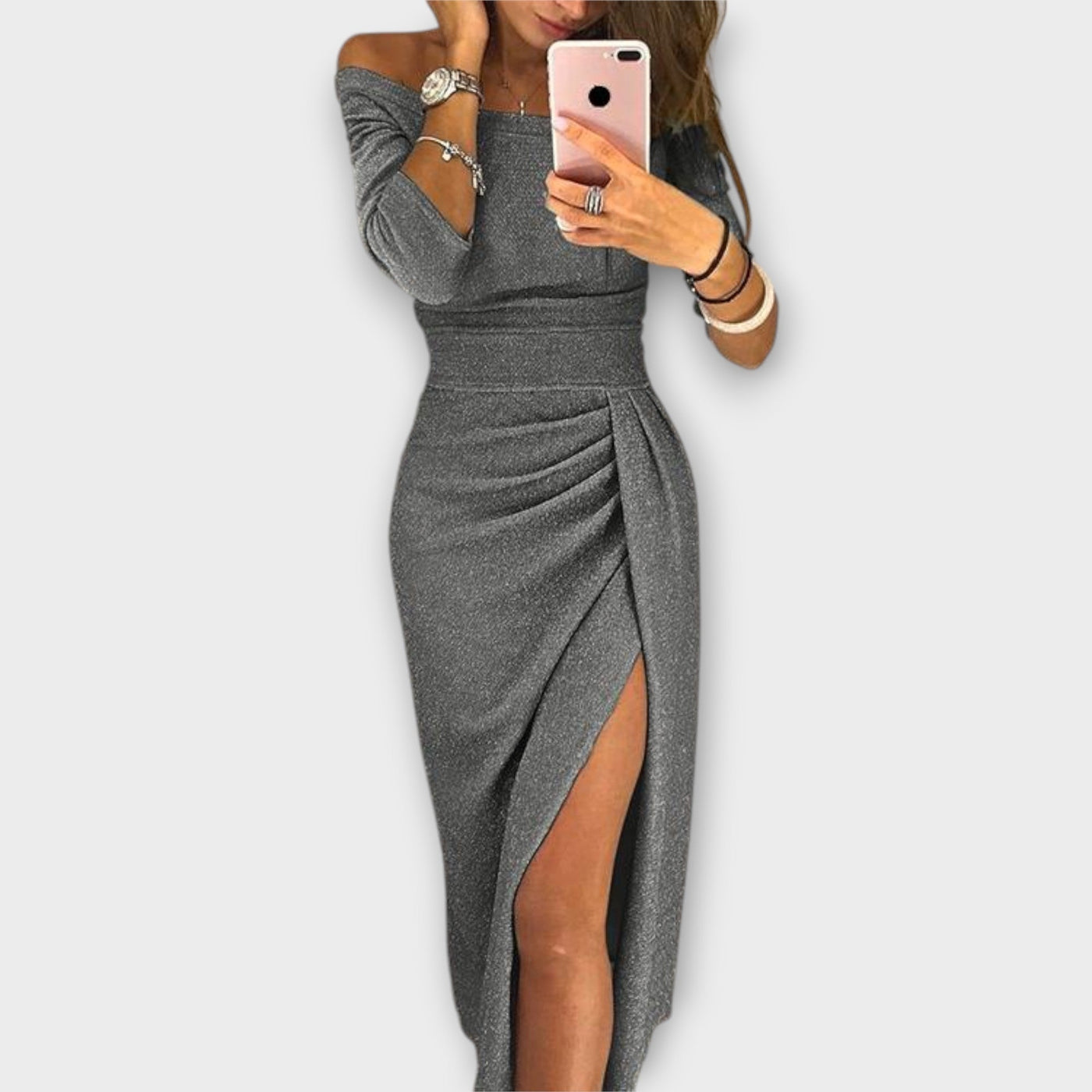 Lena - Elegantné Off-Shoulder Šaty