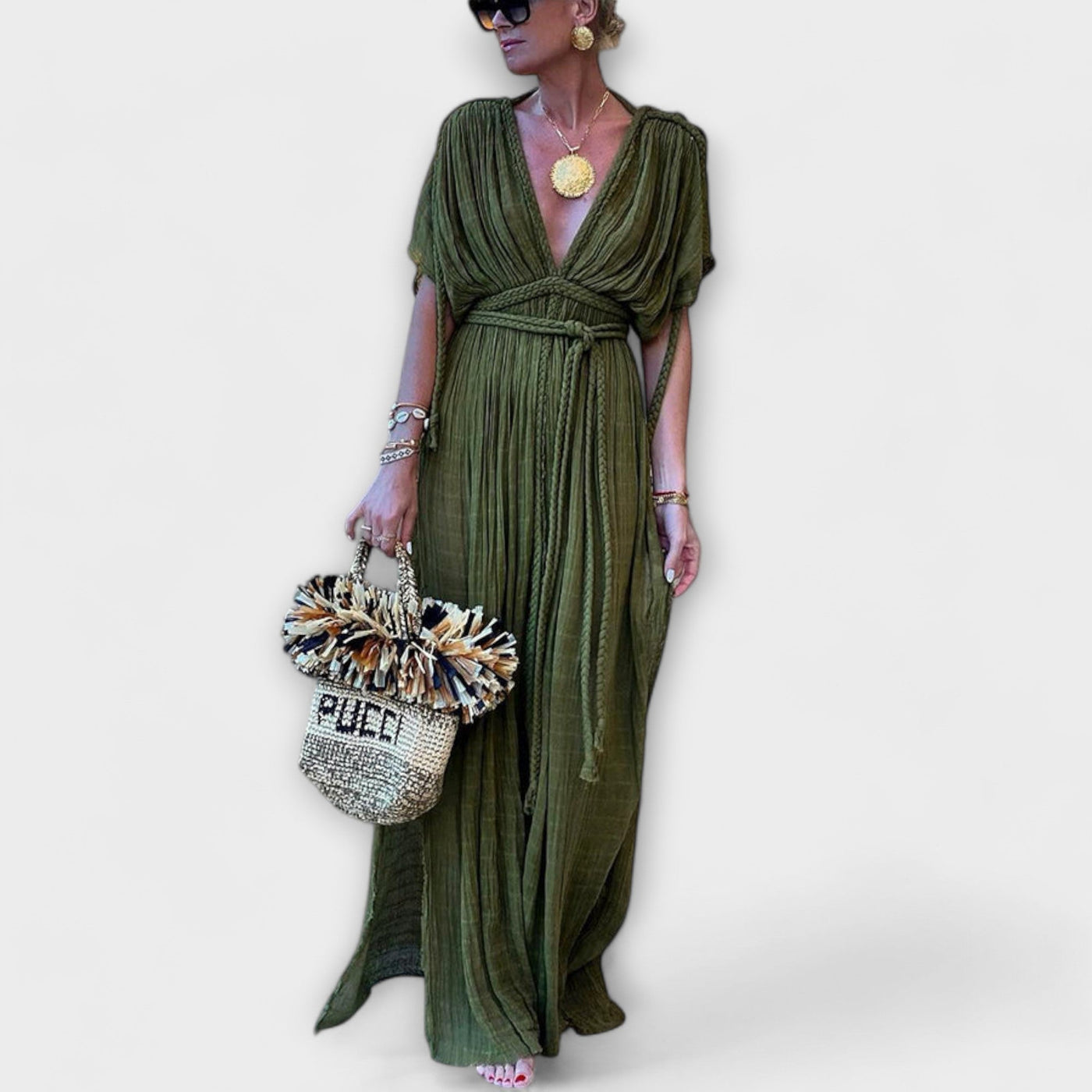Kimono-Maxikleid v gréckom štýle