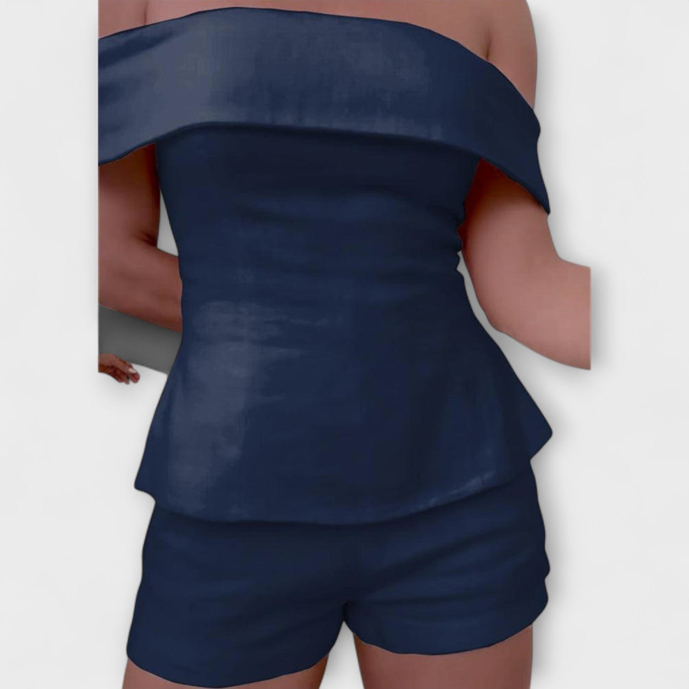 Olivia - Biely bavlneno-ľanový dvojdielny set