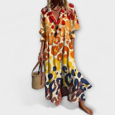 Lila - Pôsobivé maxikleid s pokrytím brucha