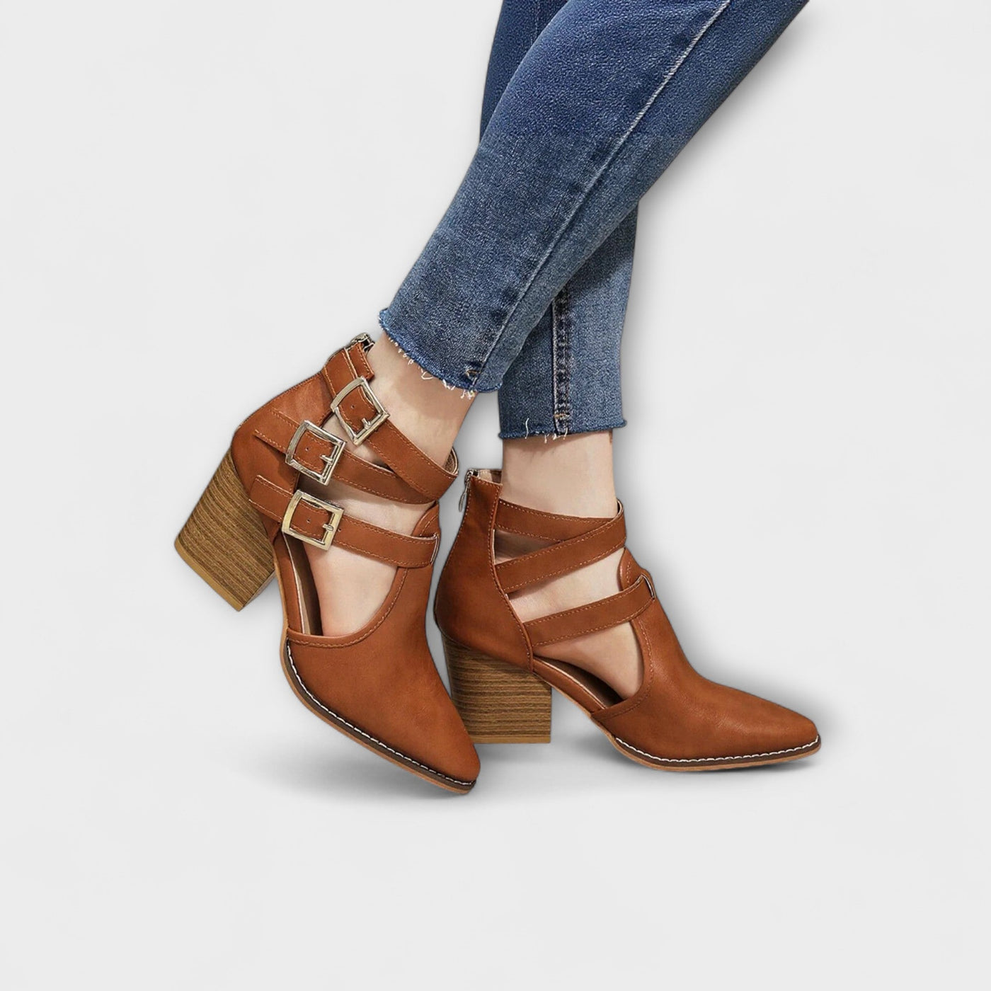 Linda - Farebné Chunky Heels s krížovým remienkom