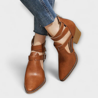 Linda - Farebné Chunky Heels s krížovým remienkom