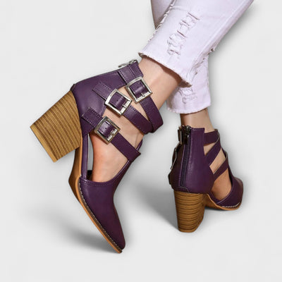 Linda - Farebné Chunky Heels s krížovým remienkom