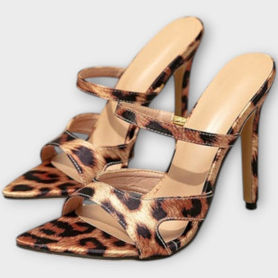 Michelle - Špicaté stiletto podpätky s leopardím vzorom