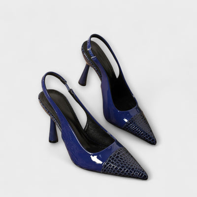Georgia - Slingback-Stiletto-Podpätky s krokodílovou textúrou