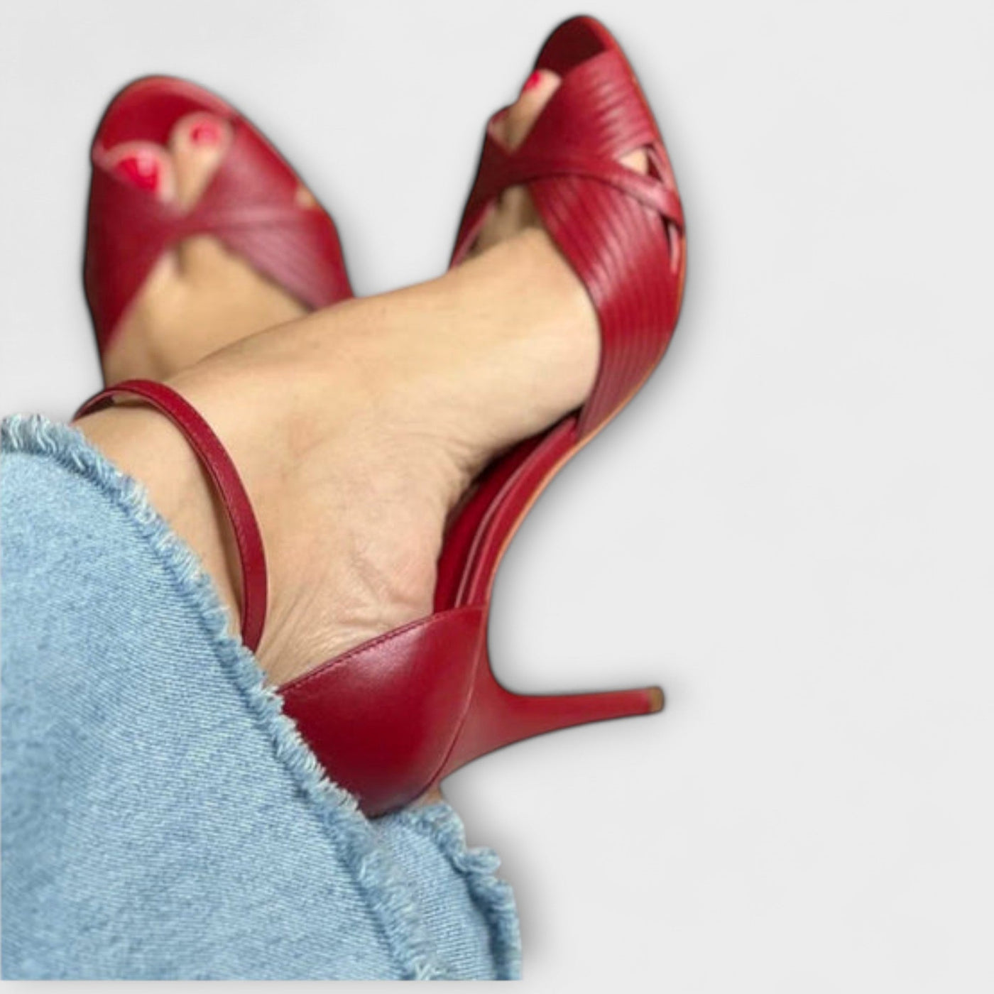 Madison - Štruktúrované červené stiletto podpätky