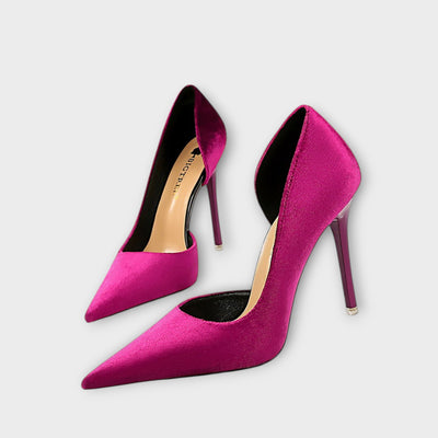 Bella - Zelené sametové stiletto podpätky