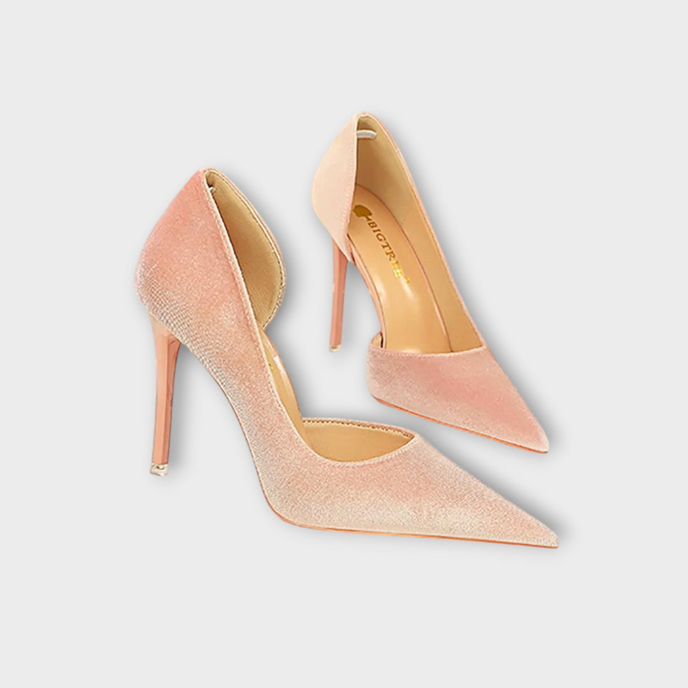 Bella - Zelené sametové stiletto podpätky