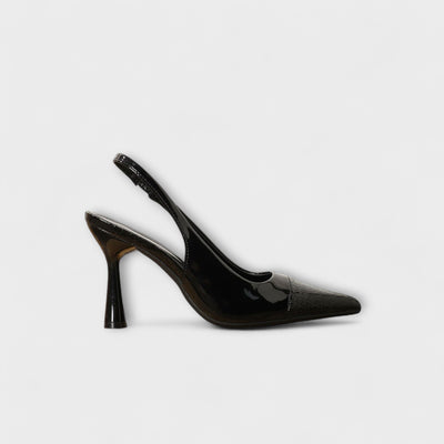 Georgia - Slingback-Stiletto-Podpätky s krokodílovou textúrou