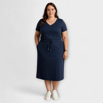 Danielle - Elegantný top s V-výstrihom a sukňou
