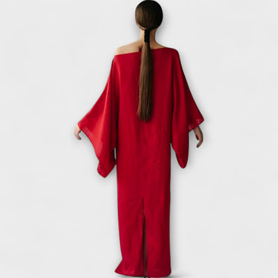 Dana - Kimono šaty z ľanu a bavlny
